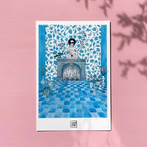 Série Madame numéro 3 - Print - Illustration - Art - Fine art - Décoration - Fait main - Impression aquarelle - A5 - A6 - Carte postale