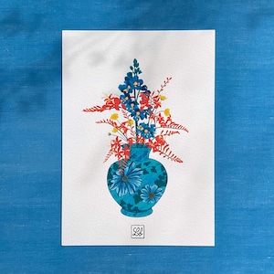 Série Fleurs numéro 7 - Print - Illustration - Art - Fine Art - Décoration - Fait main - Impression - A5 - A6 - Carte