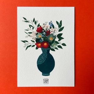 Série Fleurs numéro 4 - Illustration - Hellébores - Print - Art - Fine art - Décoration - Fait main - Impression - A5 - A6 - Carte