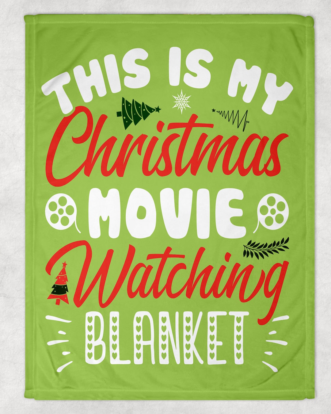 Christmas Movie Watching Blanket Personalized With Name Etsy