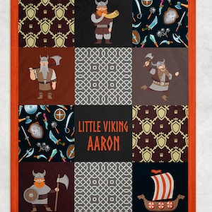 Minky Blanket | LITTLE VIKING | PERSONALIZE with a Name |   baby, kid, teen, adult sizes