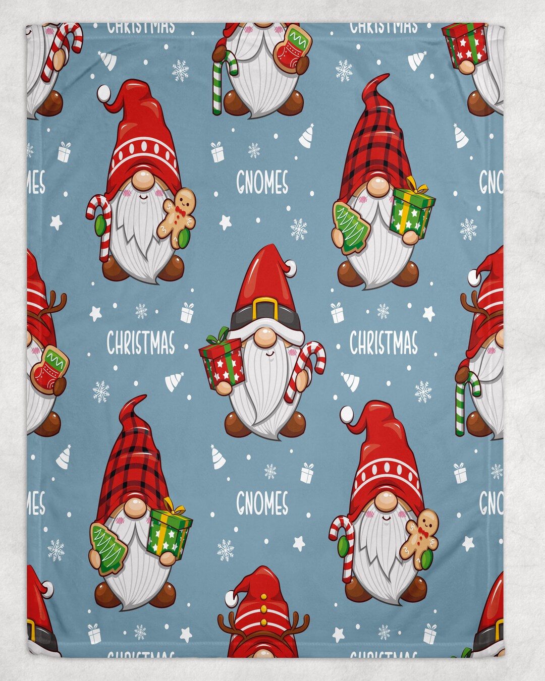 Little Gnomes Blanket for Christmas Gnome Blanket for Kids Gnome