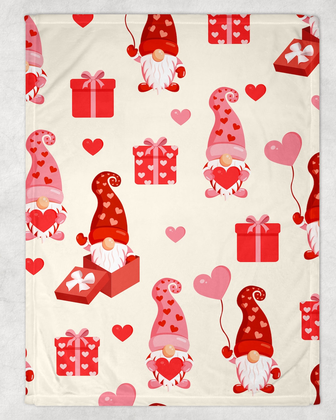 Gnome Valentine's Blanket, Happy Valentine's Day Blanket, 2022