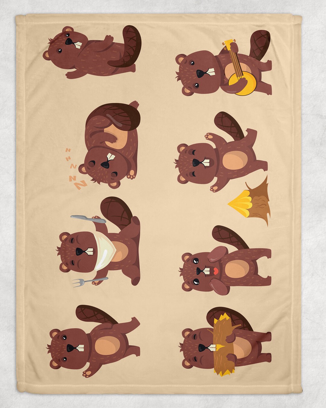 Beaver Blanket Beaver Throw Blanket Beaver Fleece Blanket Etsy