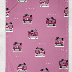 Pink Firefighter Blanket | Personalized Baby Blanket | Personalized Blanket for Kids and Adults | Baby Shower Gift | Girl Firefighter Gift