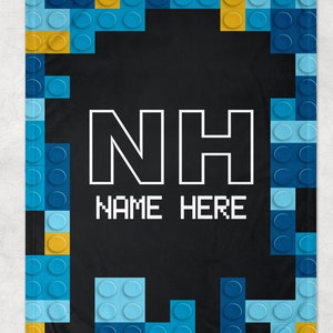 Building Blocks Name Blanket ,Custom Name Blanket ,Building Block blanket, Fun Gift ,Gift for Toddler, Nap Blanket, Blanket for DayCare