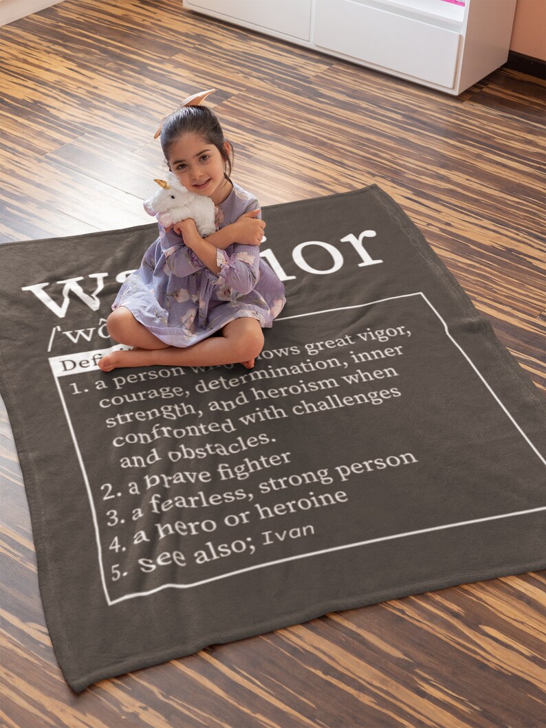 Warrior Definition Blanket, Inspiring Gift, Cancer Patient, Survivor