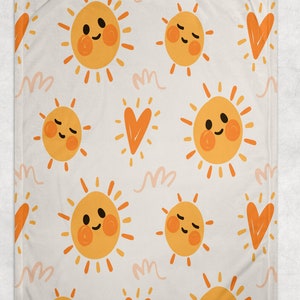 Smile Sunshine Personalized blanket with Name, Custom blanket gift, Birthday Kids Gift