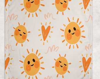 Smile Sunshine Personalized blanket with Name, Custom blanket gift, Birthday Kids Gift