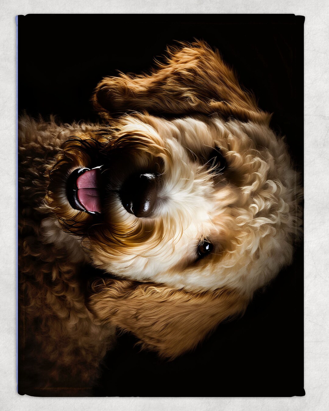 Goldendoodle Blanket, Goldendoodle Fur Pattern Soft Cozy Fleece Throw