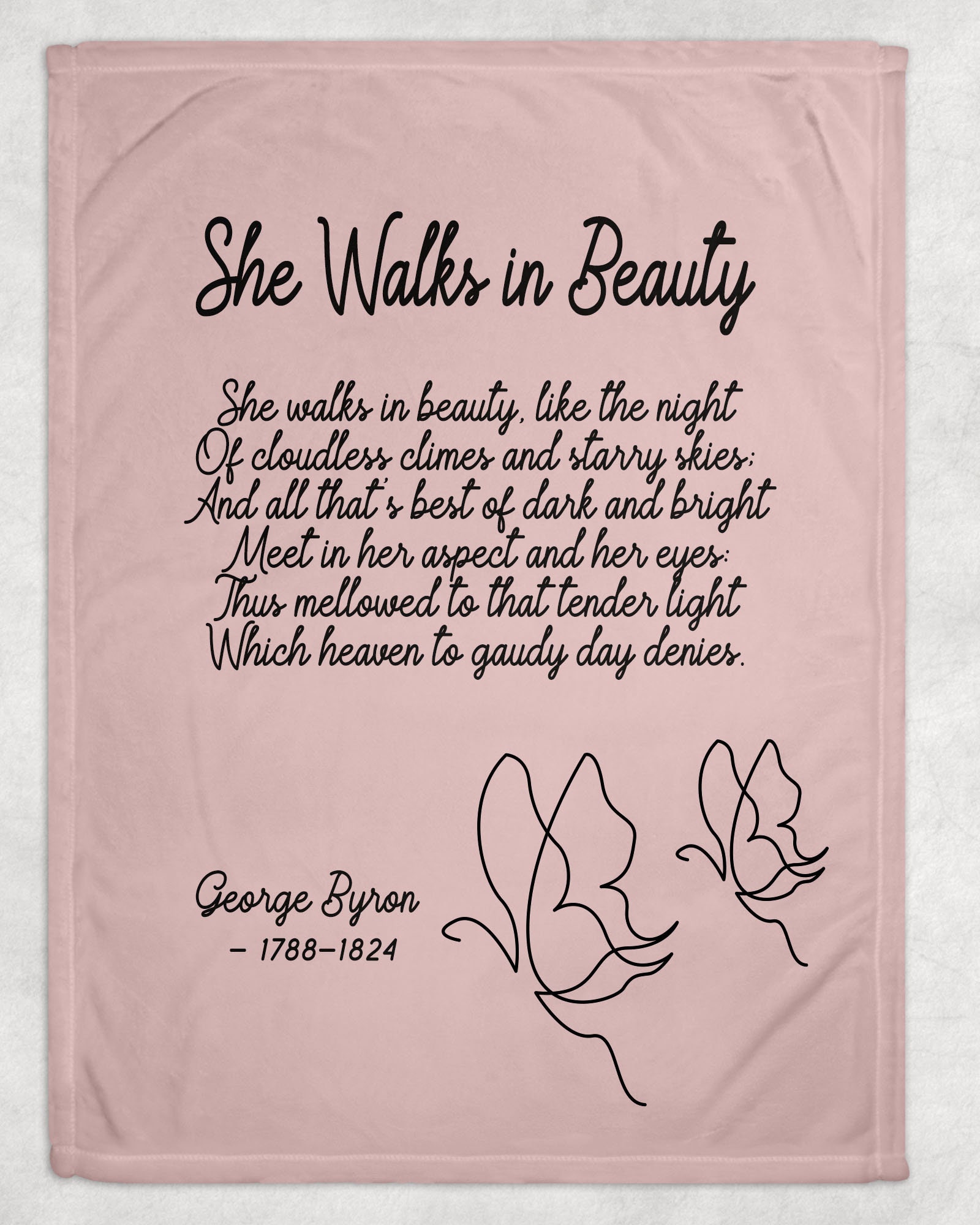Personalized Poem Blanket, Custom Poetry Throw Blanket, Butterfly