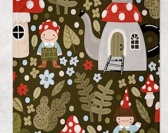 Fleece Blanket | Cottagecore Blanket | Nature Lover Gift | Boho Blanket Throw | Mushroom Blanket | Cute Nature Bedding Blanket