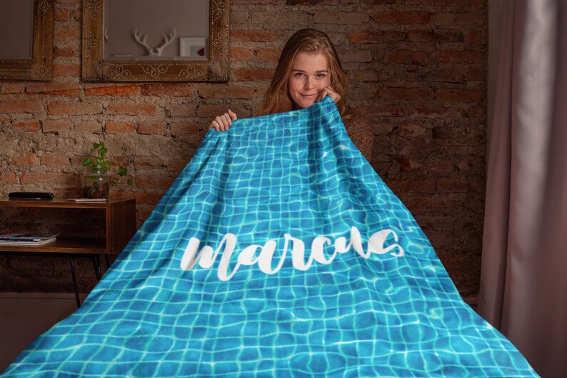 Personalized Swimming Blanket Swimming Pool Soft Cozy Fleece Etsy