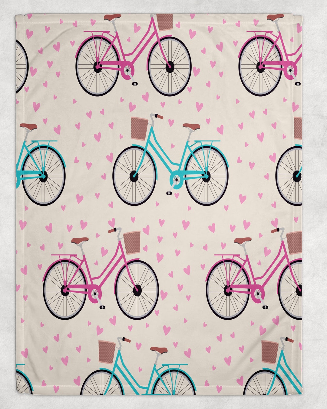 Ride Bicycle Pattern Print Hooded Blanket main image 0