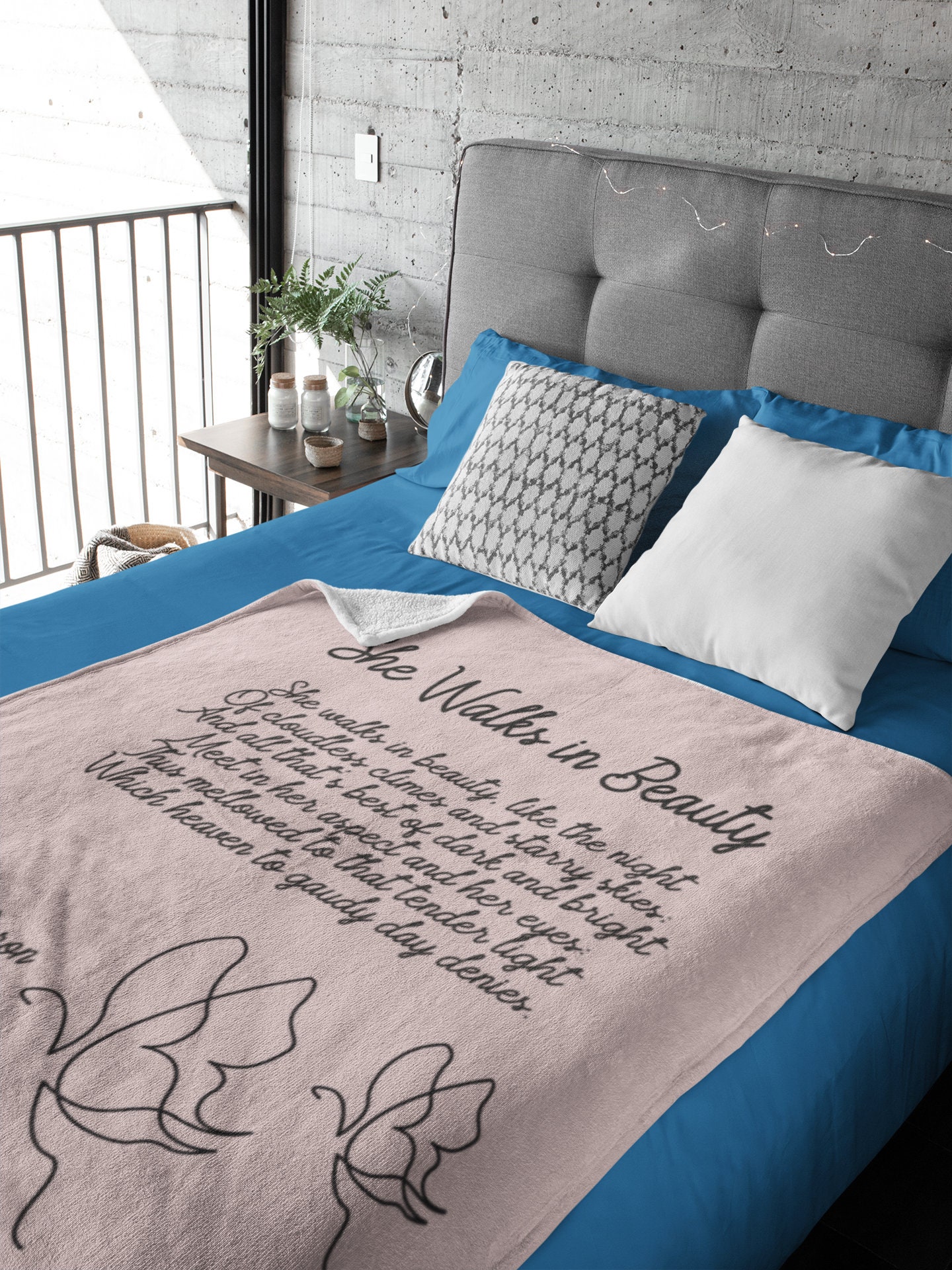 Personalized Poem Blanket, Custom Poetry Throw Blanket, Butterfly