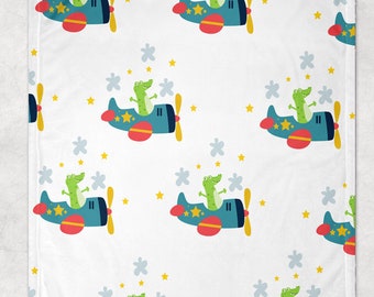 Alligator Personalized Blanket | Personalized Baby Blanket | Personalized Blanket for Kids and Adults | Baby Shower Gift | Gator Nursery