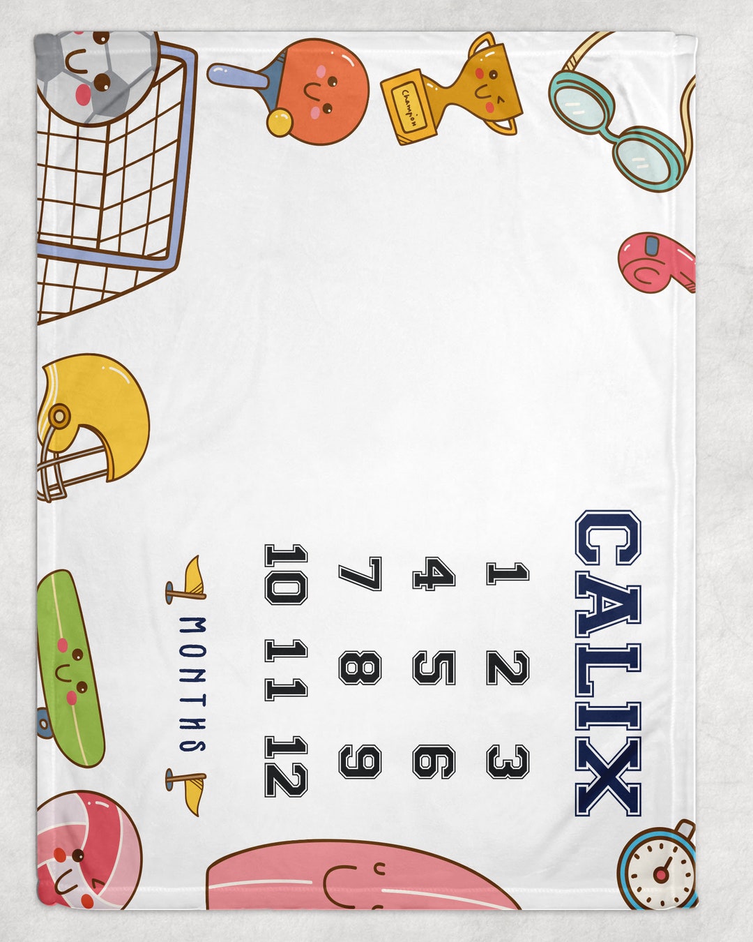 Personalized Baby Blanket Monthly, Baby Blanket, Name Blanket, Month