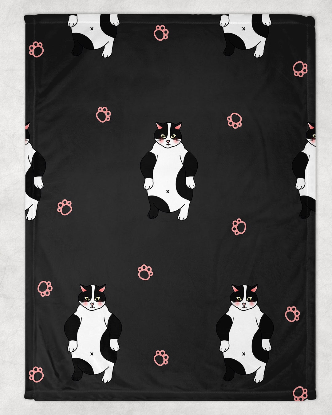 Tuxedo Cat Cat Baby Blanket Popcorn Baby Boy Baby Girl Etsy