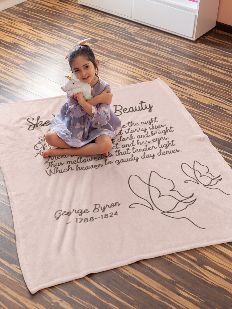 Personalized Poem Blanket, Custom Poetry Throw Blanket, Butterfly