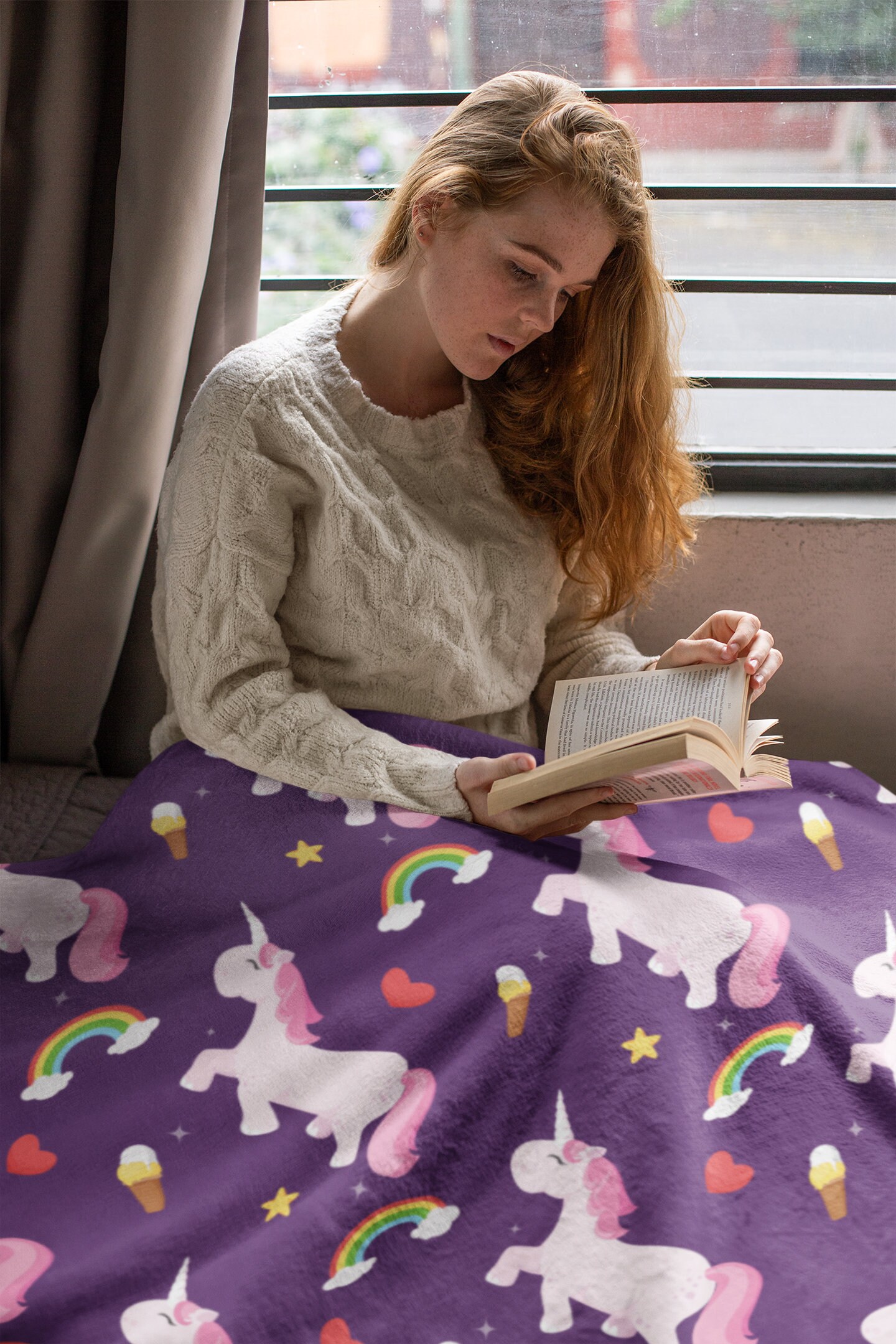 Purple unicorn blanket deals