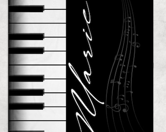 Custom Music Blanket With Name, Custom Piano Music Blanket, Music Lover Blanket, Music Gift, Music Notes Blanket, Christmas Gift