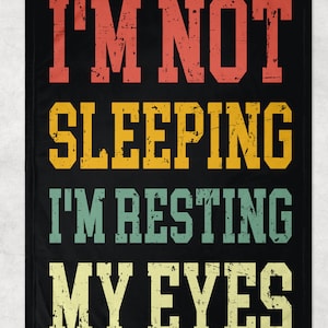 I&#39;m Not Sleeping, I&#39;m Just Resting My Eyes, Throw Blanket, Father&#39;s Day Gift, Perfect gift for Dad, Happy Fathers Day, Black