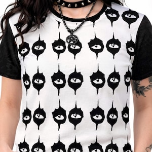 Alice Eyes Pattern All Over print T-Shirt - Dark Graphic Tee - Punk Gothic Streetwear Shirt - Alternative Unisex Statement T-Shirt