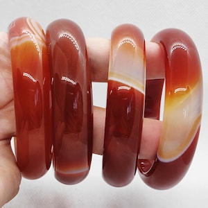 Genuine Onyx Carnelian Bangle, Sardonix Agate Bangle bracelet, Red Agate bangle, Gemstone Bracelet,Green Crystal Bangle, Large 52-64mm 1pcs