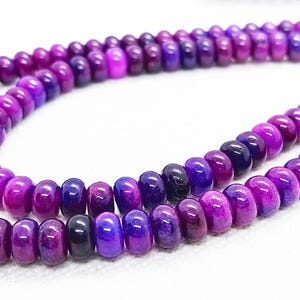 Sugilite Jadeite  Stone Beads Drum Abacus, Rondelle, Round Wheel - 15.5 Inch Strand