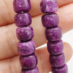 15.5inch Sugilite jade Stone Beads: Brown Purple Cherry, Rice Rondelle Column Bar Drum Oval Round Loose beads for jewelry making