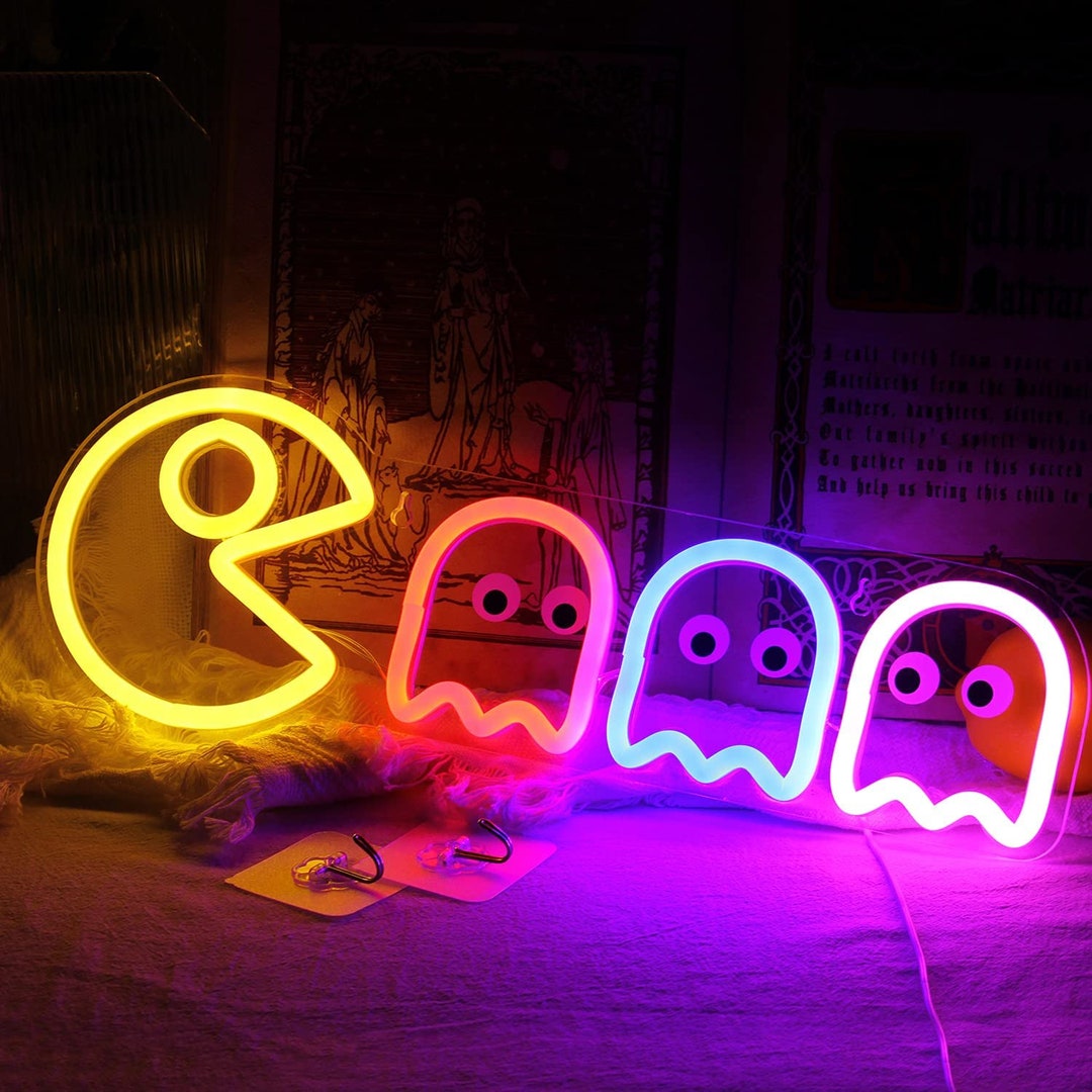 Ghost Neon Signs Specter LED Lights Sign Gamer Room Retro Etsy