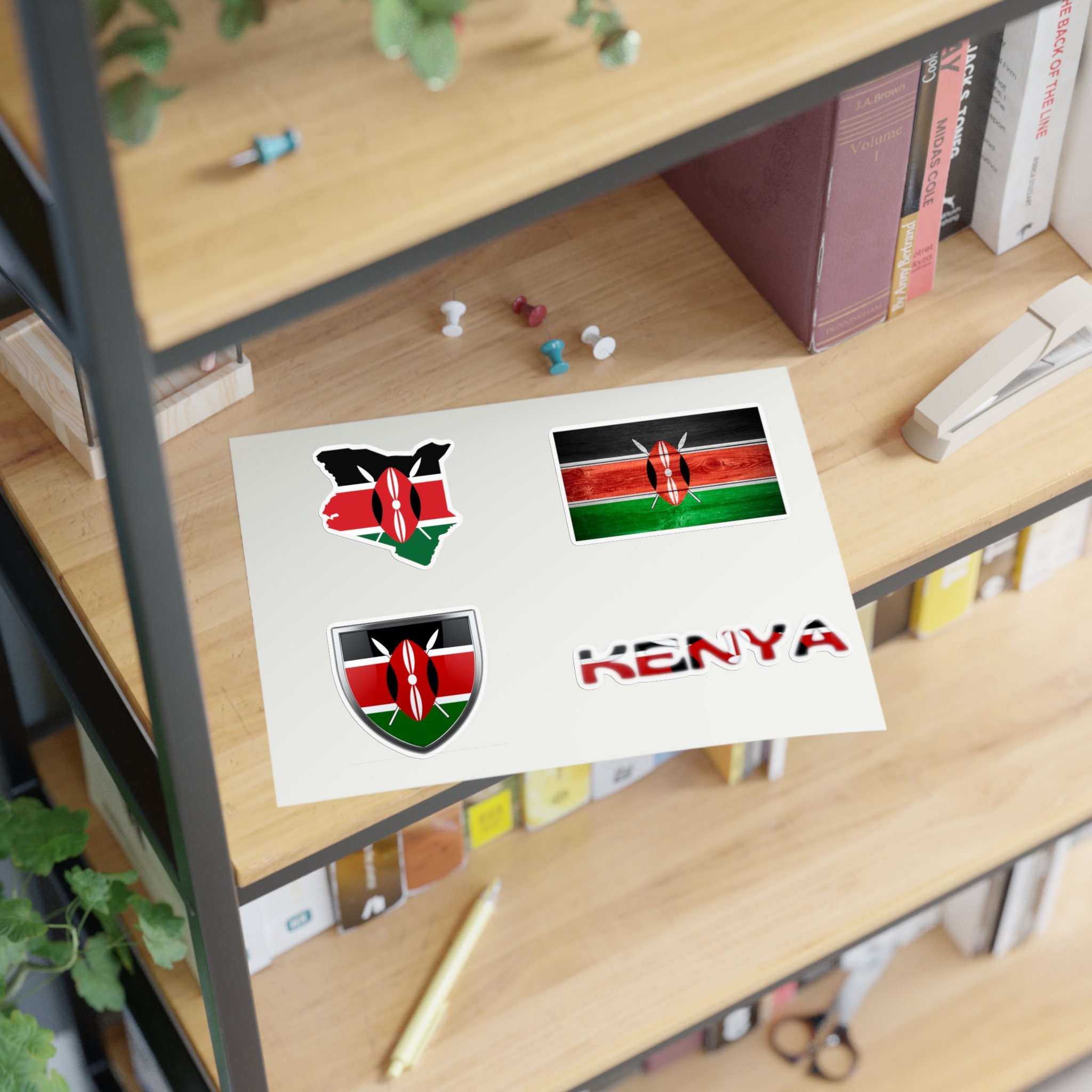 Proudly Kenyan Map and Flag Sticker Sheet, Multiple Stickers for All