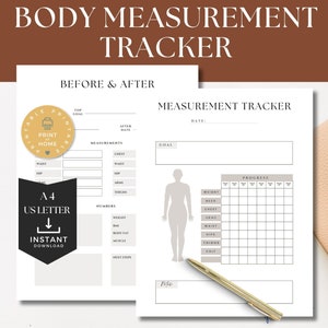 Body Measurements Tracker Bundle | Support Your Weight Loss And Fitness Journey | Print or use Digitally | US LETTER & A4 | 3115