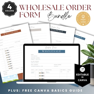 Wholesale Order Form Bundle, Businesses Template, Canva Template, Digital Download, 3355