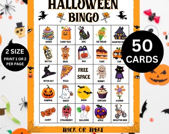 Halloween Bingo Cards, Halloween Games, Kids Halloween Party Game, halloween printable, halloween activities,Funny Game,