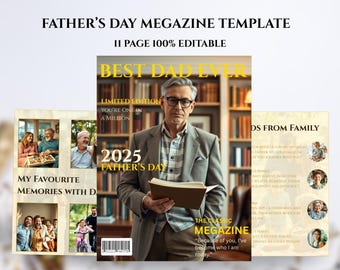 Custom Father's Day Magazine Template | Personalized Gift (Digital)