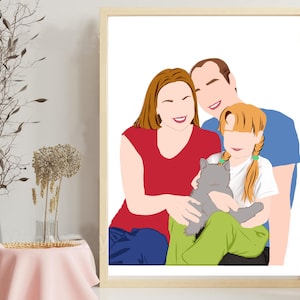 Retrato digital minimalista personalizado Ilustración sin rostro - Arte digital sin rostro - Arte imprimible - Foto de perfil - Regalo personalizado.