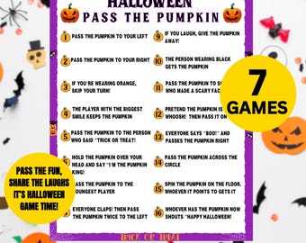 7 Halloween Game, Pass the Pumpkin Games,  Pass the Prize Games,  Left Right Games, Halloween Pass Candy Games, Witch Hat, PASS THE POTION