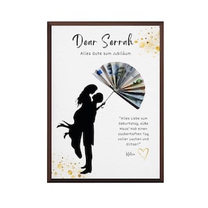 Regalo per lei: ombrello con soldi, modificabile, buono per ragazza, donna, fidanzata, figlia, piega il denaro, regalo, idea regalo semplice, download immediato