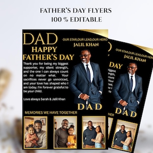Cadeau Fete des peres Modifiable, Affiche LAmour dun Pere, Cadre Meilleur Papa, Affiche de Film pour Papa, , Flyers pour Papa