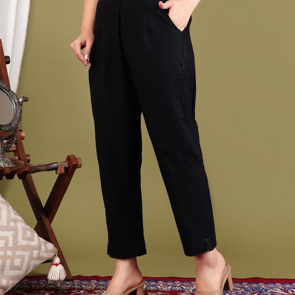 GAMYAM's Comfort Fit Cotton Semi-Formal Pants with Deep Pockets