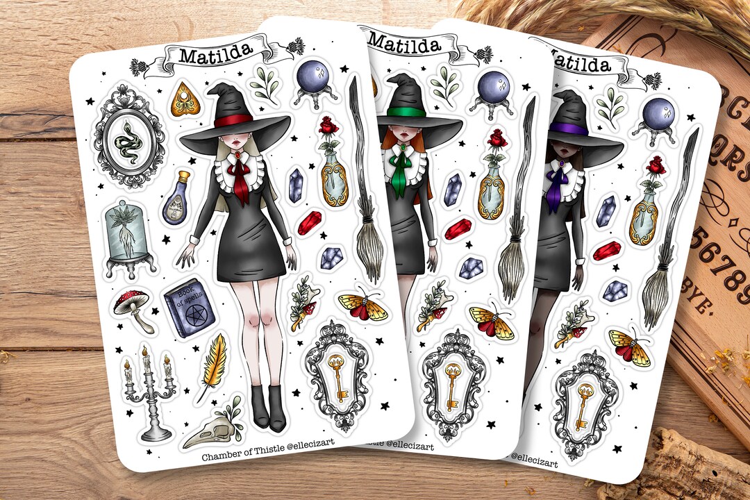 Sorcière autocollant feuille magique autocollant Bullet Journal