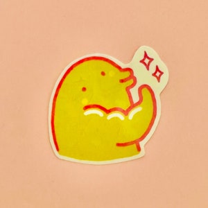 Strong Kuchipatchi (super buff version) holographic sticker - tamagotchi - kawaii - gift