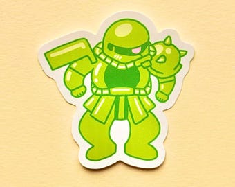 Pegatina de Gundam de Grumpy Zaku - Mobile Suit - Mecha - Anime - Mecha - Gunpla - Zeon