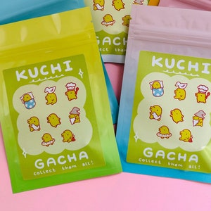 Kuchipatchi Gacha Blind Bags with Rainbow Acrylic Charm - gashapon - tamagotchi - kawaii - prize - cute - gift - anime - with sticker!