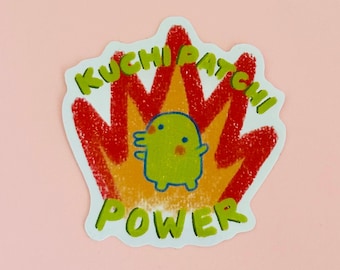 Adesivo in vinile fustellato Kuchipatchi Power!!111 - Adesivo Tamagotchi - carino - kawaii - regalo