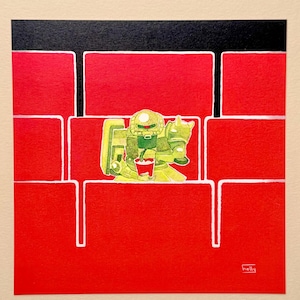Zaku at the Movies art print - wall decor - gundam - gunpla - wall art - mech art - gift