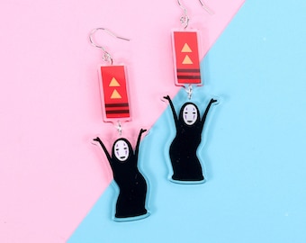 Sassy No Face Earrings - spirited away Ghibli - cute - jewellery - kawaii - meme - funny - unique - gift