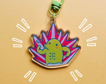 Kuchipatchi 'Kuchi-Buff-chi' holografisk nyckelring - tamagotchi - kawaii - söt - anime