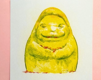 Spirited Away Statue square art print - studio Ghibli - Illustration - Anime - Poster - Room Decor - Unique Gift